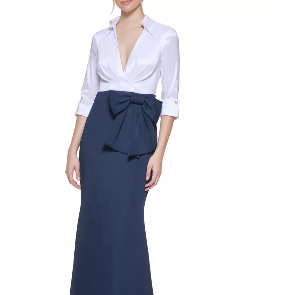 Jessica Howard Two Tone Bow Waist Dress
